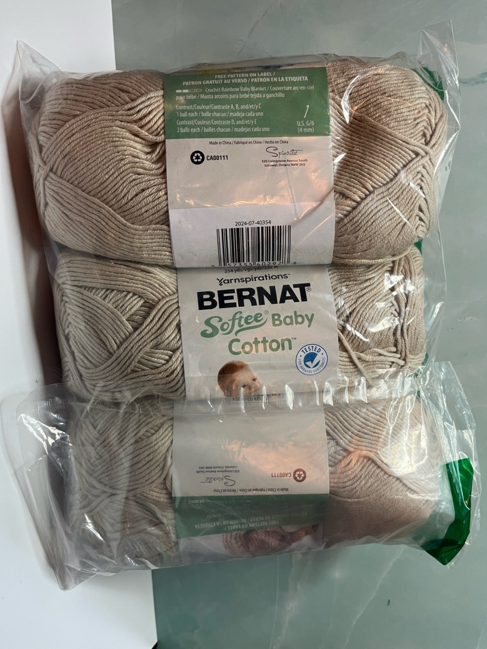 Bernat Softee Baby Yarn Cotton Beige